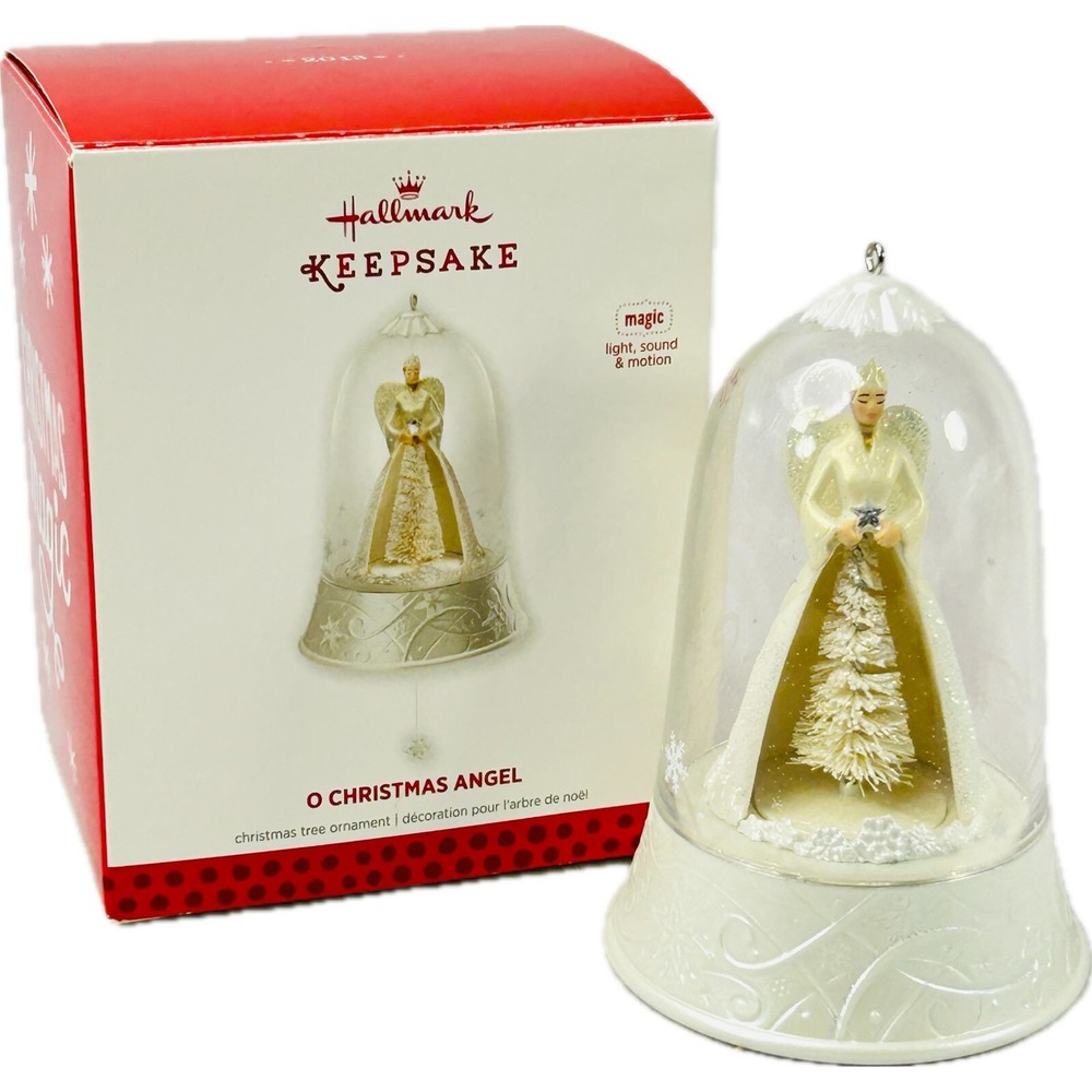 Hallmark O CHRISTMAS ANGEL Keepsake Ornament 2013‎ Magic Sound Light And Motion
